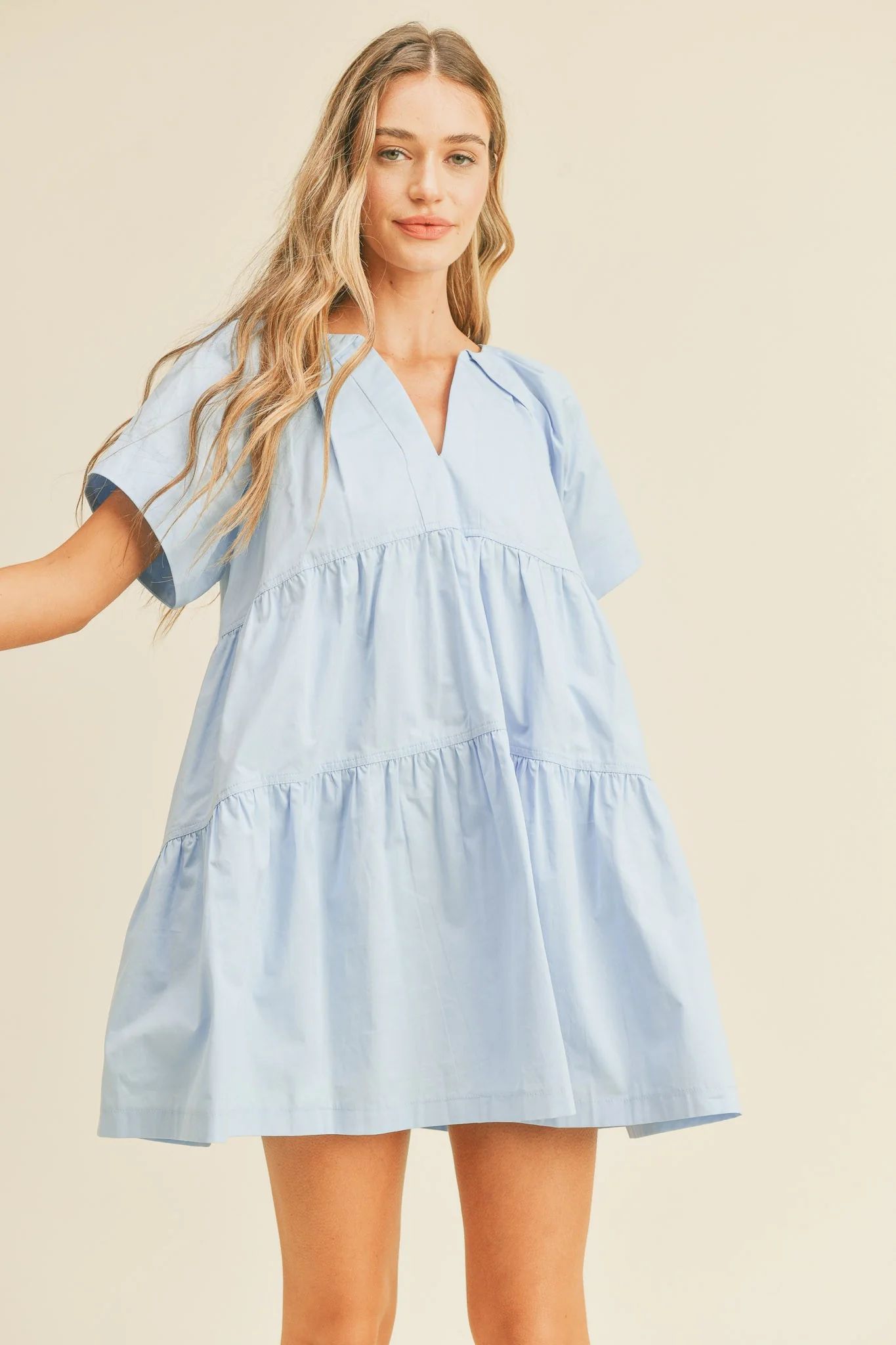 Babydoll Mini Dress - Sky Blue | Shop BIRDIE