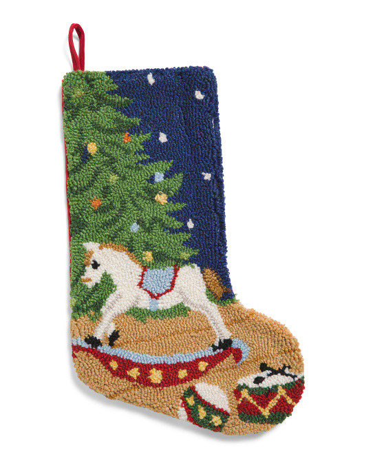 12x20 Rocking Horse Hooked Stocking | Garlands & Trimmings | Marshalls | Marshalls