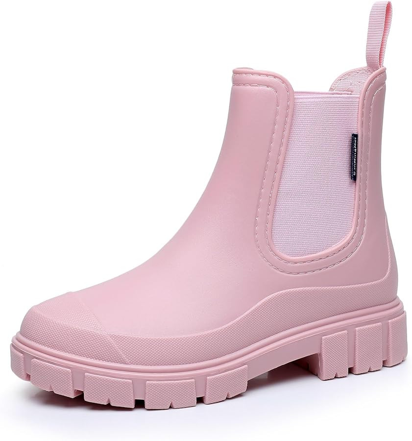 Drecage Chelsea Boots Women Rubber Rain Boots Non-Slip Waterproof Short Ankle Booties for Garden ... | Amazon (CA)