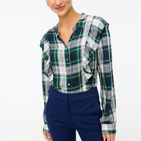 Ruffle button-front top | J.Crew Factory