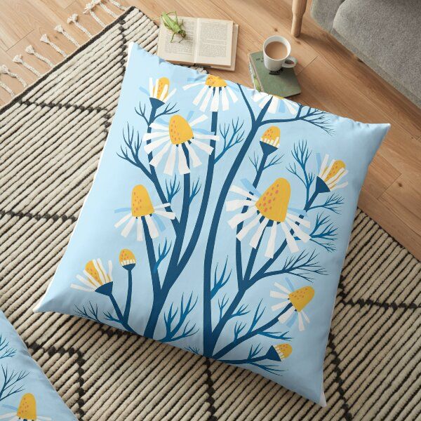 The Herb Garden: Chamomile Floor Pillow by Silvia Bettini | Redbubble (US)