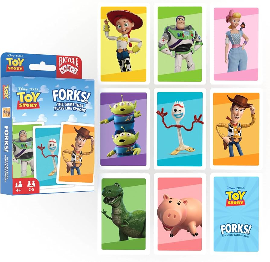 Bicycle Spoons Featuring Forky from Toy Story, Kids Card Game, Featuring Disney and Pixar Charact... | Amazon (US)