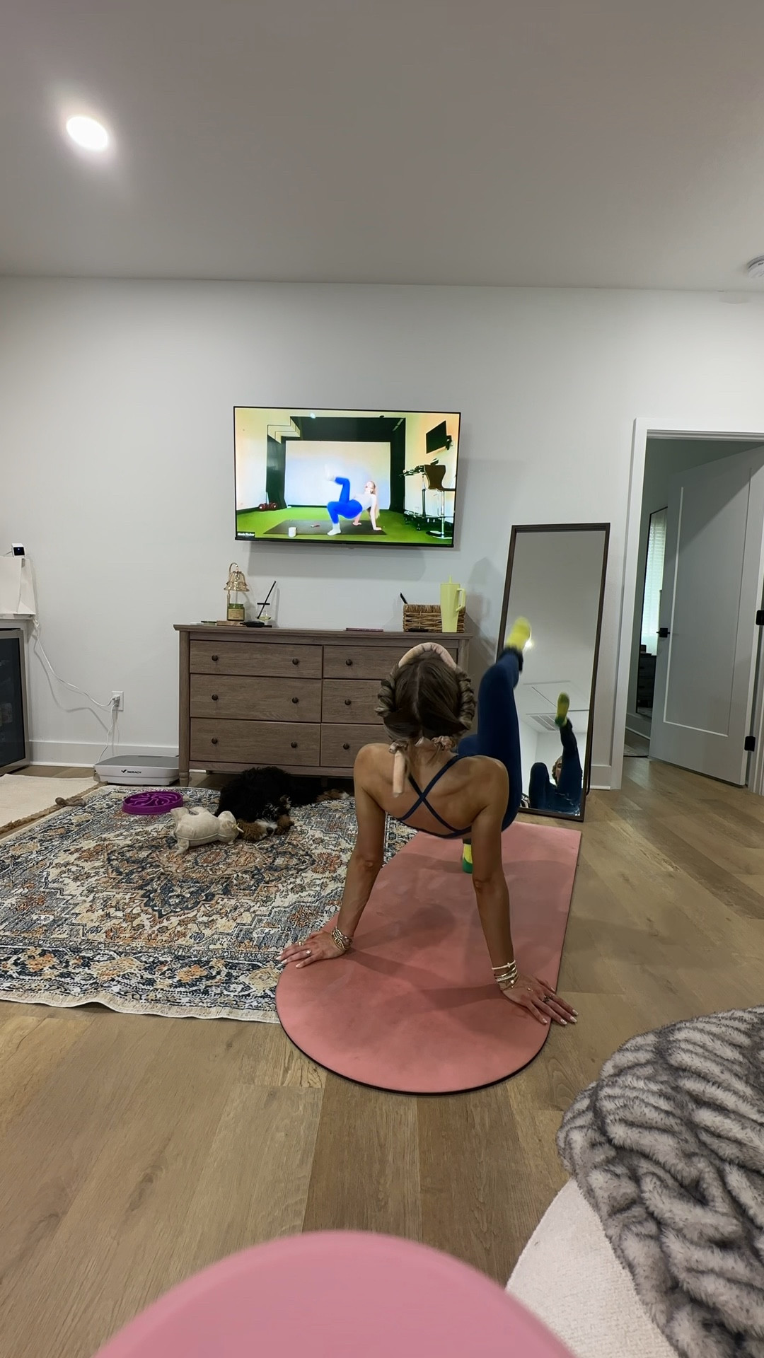 Leggings: CRZ YOGA Butterluxe High Waisted Lounge Legging 25" - Workout Leggings for Women Buttery Soft Yoga Pants. Sports bra: CRZ YOGA Butterluxe Deep V-Neck Sports Bras for Women - Spaghetti Strap Criss Cross Padded Bra Sexy Wireless Yoga Bra. #workoutgear #workoutwear #pilates #ootd #outfit #athleticwear #athleticoutfit #bikershorts #sportsbra #pilatesoutfit #athleisure #bala #pilatesworkout #pilateslovers #pilatestiktok #balabangles Bala use code SLOANE15. Pila barre pilates grip socks. @lexfisher @lexfish @Pointe Studio 

#LTKActive #LTKmorningroutine #LTKfitnessgoals