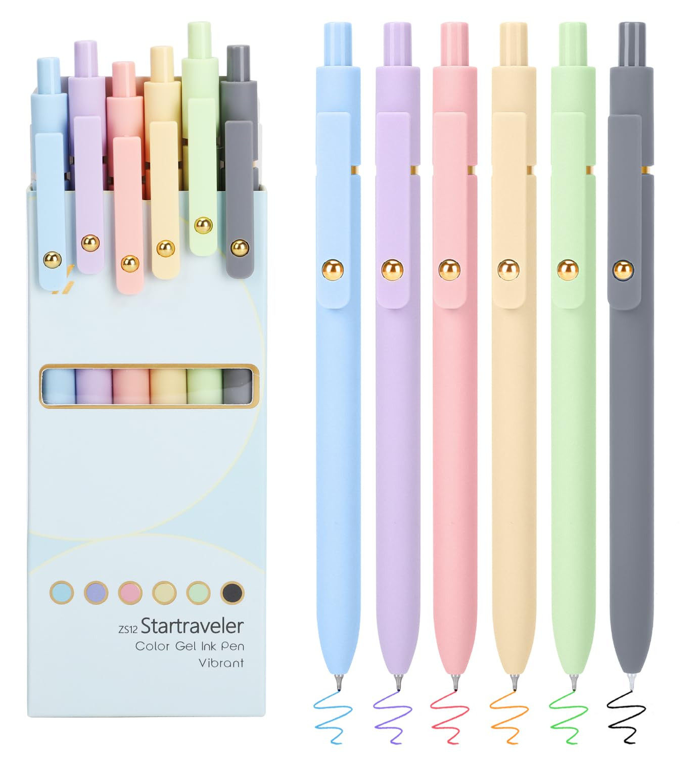 FIOVER Colored Pens, 6 Pack Colorful Gel Pens, Medium Point 0.7mm, Smooth Writing Journaling Supp... | Amazon (US)