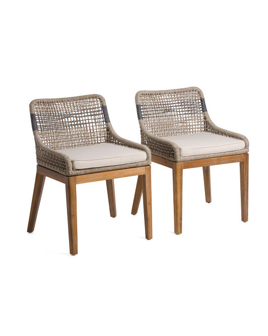 Set Of 2 Indoor Outdoor Striped Rope Chairs | TJ Maxx