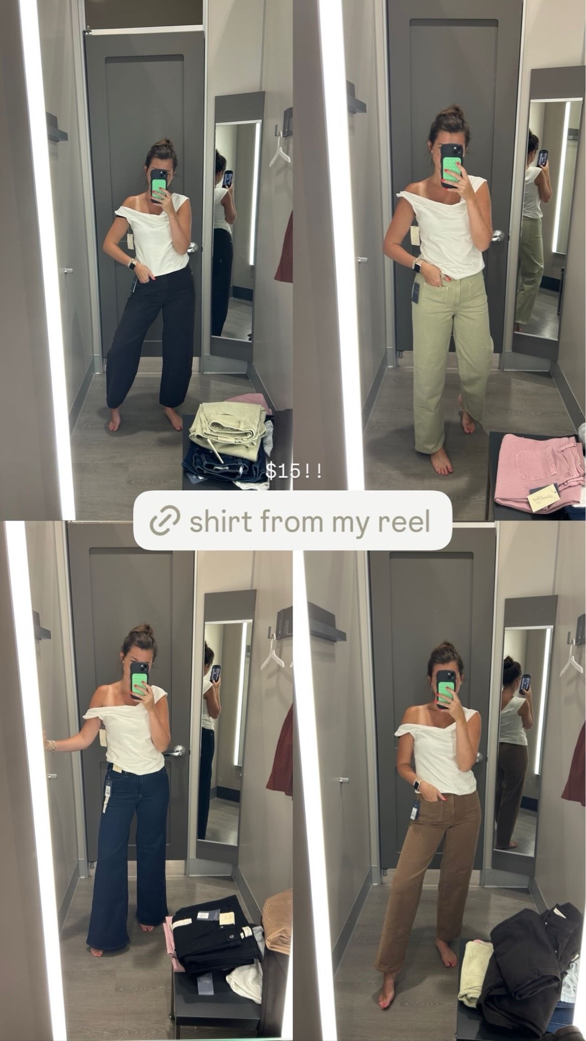 // the best jeans & love this $15 top!! (I’m not wearing it “correctly” but I feel like you can kinda do whatever you want with it) - wearing a 2R in the straight legs, wide leg and a 4R in the barrel for length //

#LTKdayinmylife #LTKgrwm #LTKootd