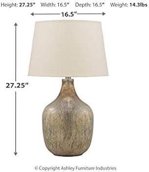 Signature Design by Ashley Mari Contemporary 27.75" Mercury Glass Table Lamp, Gray & Gold | Amazon (US)