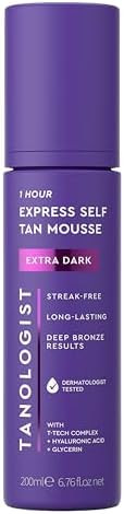 Tanologist Extra Dark Self Tan Mousse, Clear Self-Tanning Mousse, Streak-Free, Natural Glow, No F... | Amazon (US)