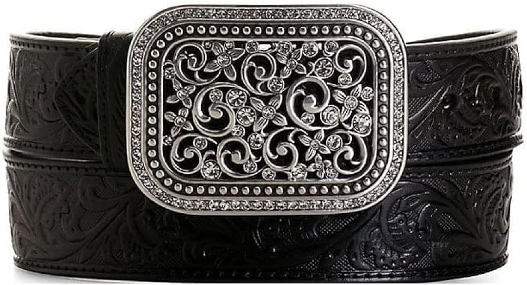 ARIAT Women's Rhinestones Embossed Leather Belt | Amazon (US)