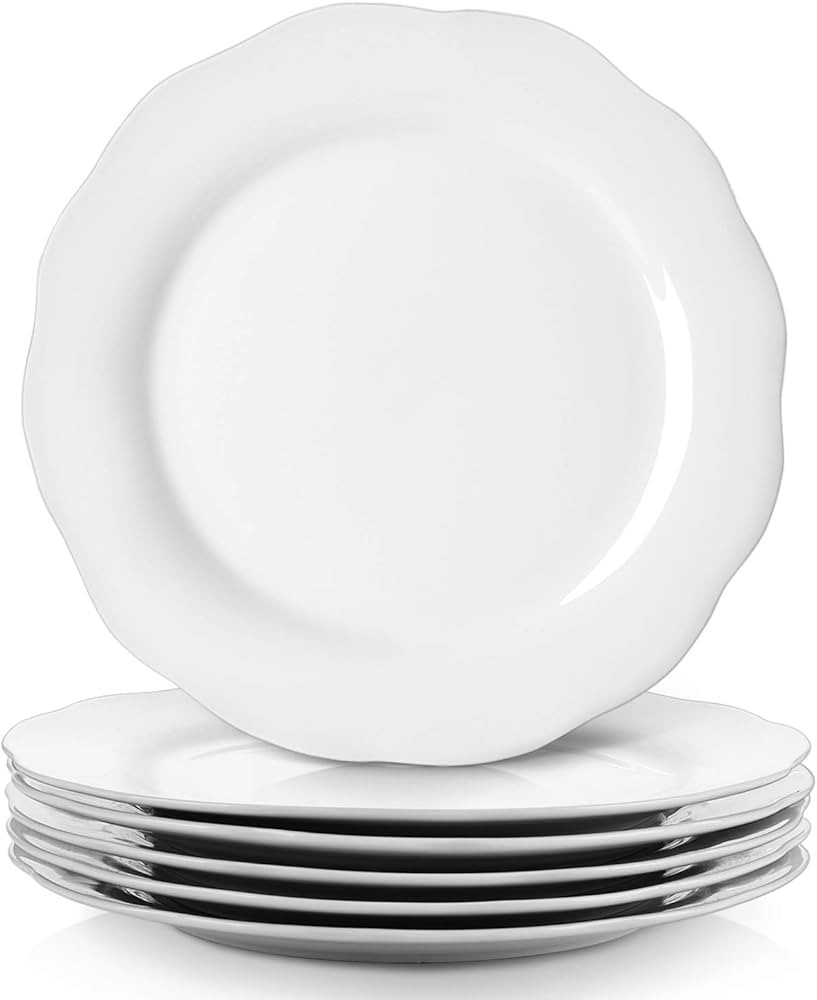 Y YHY Ceramic Dinner Plates, 10 Inch Porcelain Plates for Christmas Dinner, Serving Dish Set of 6... | Amazon (US)