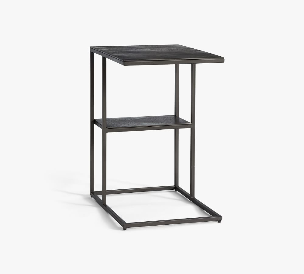 Duke 20" Rectangular Metal C-Table | Pottery Barn (US)