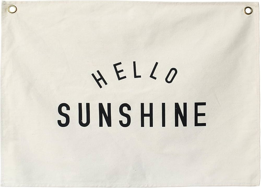 Canvas Banner Wall Hanging Banner Flag for Nursery Teen Kids Room Decoration Boys Girls(Sunshine) | Amazon (US)