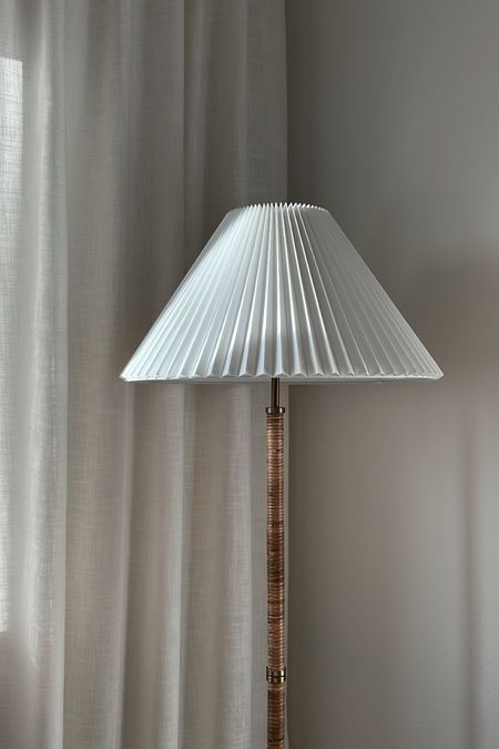 Pleated shade floor lamp, walnut wood bamboo brass metal gold black white brown retro modern table lamps 

#LTKunder50 #LTKhome #LTKFind