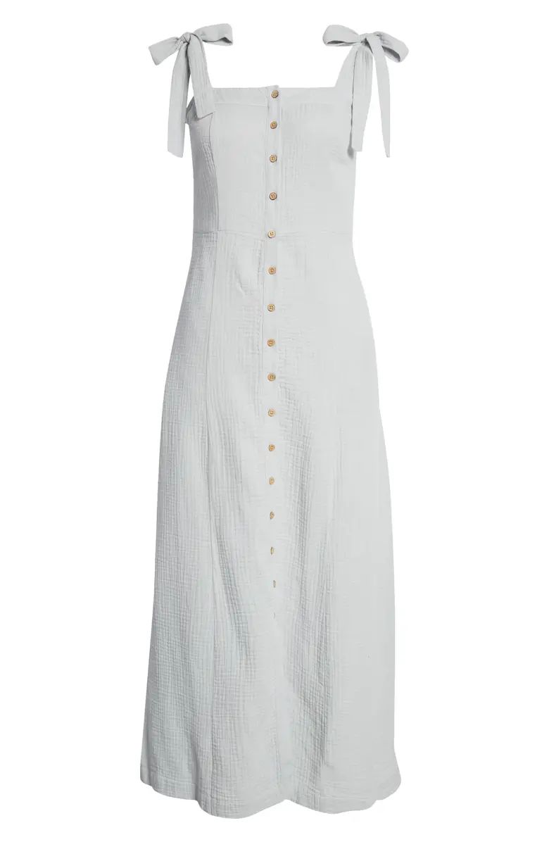 Tie Strap Organic Cotton Midi Dress | Nordstrom