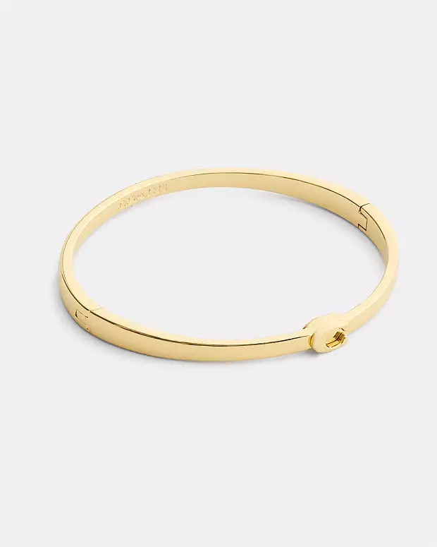 Thin Signature Hinged Bangle | Coach Outlet US
