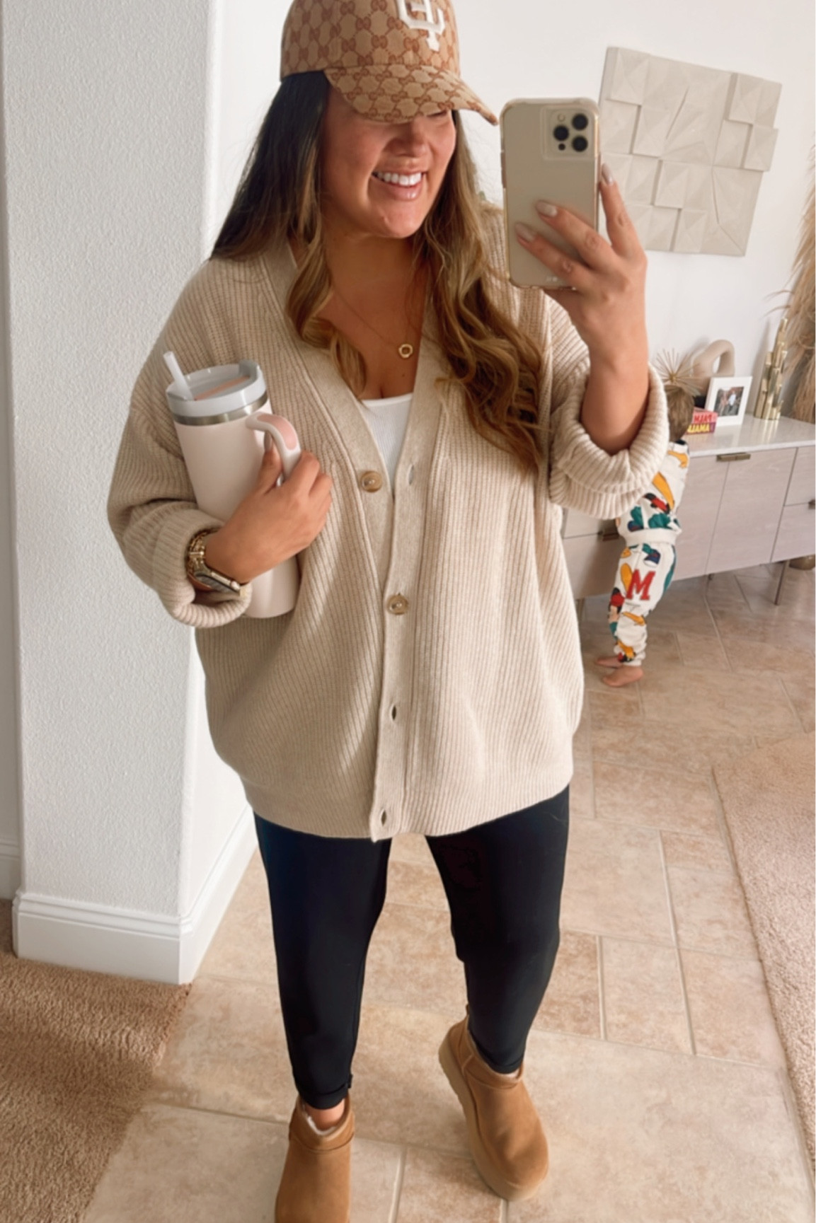 todays ootd. platform uggs. spanx pants. kenni kayne cardigan  

#LTKSeasonal #LTKstyletip #LTKbump