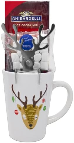 Ten Acre Gifts Buddy Reindeer Mug Set with Ghirardelli Double Chocolate Hot Cocoa Mix and Mini Marsh | Amazon (US)