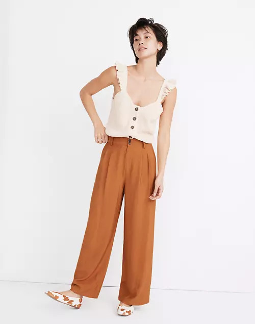 Drapey Pleated Wide-Leg Pants | Madewell