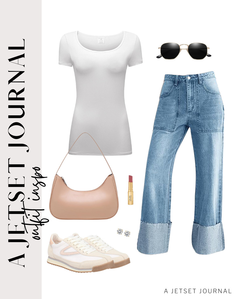 A white t-shirt from OThread & Co., paired with baggy cuffed jeans, is perfect! It looks awesome with TRETORN lace-up sneakers and this stylish shoulder bag. Wear your polarized sunnies to add a touch of style to this outfit. 


#LTKSeasonal #LTKSaleAlert #LTKTravel 

 