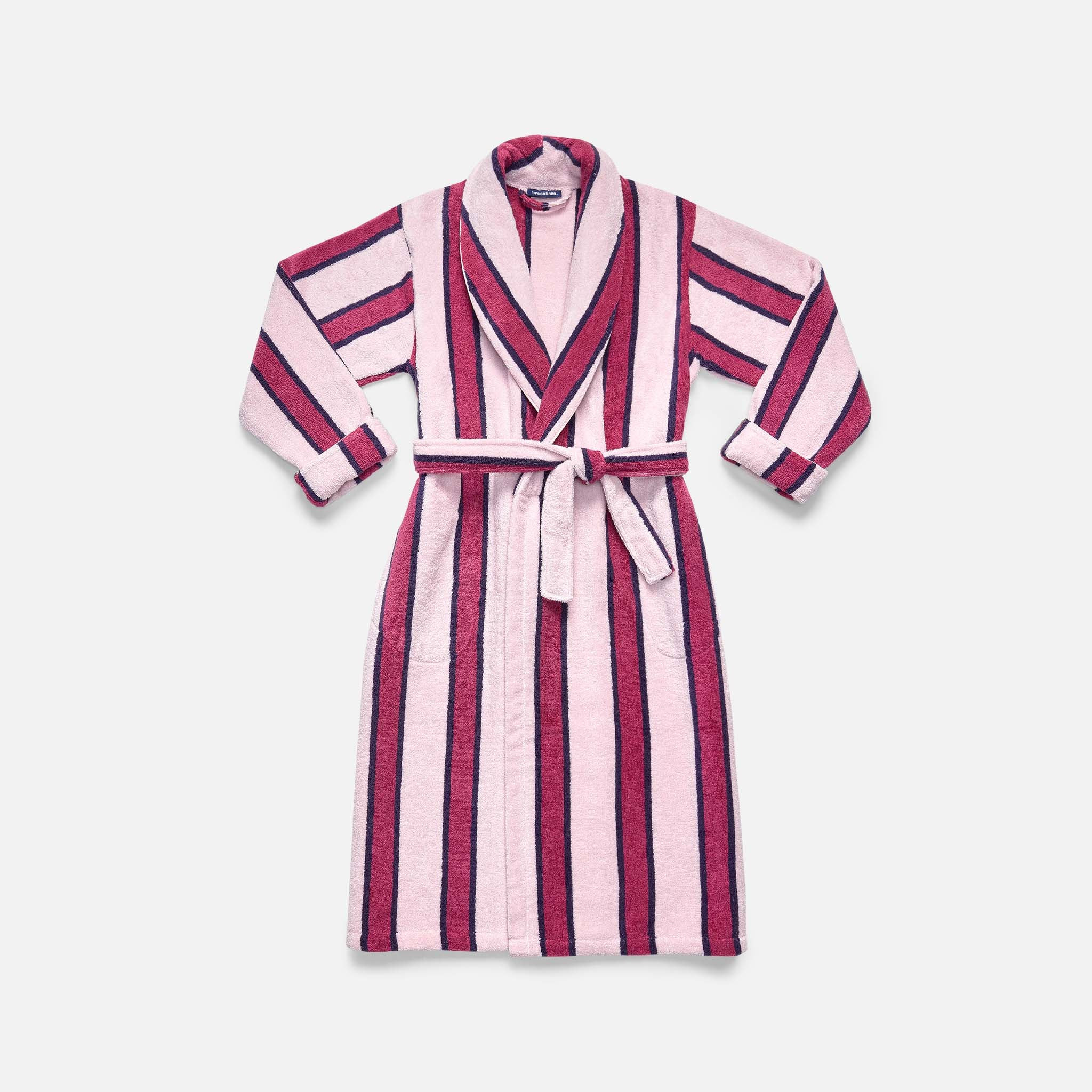 Brooklinen Super-Plush Robe size XXL in Striped Foxglove | Brooklinen