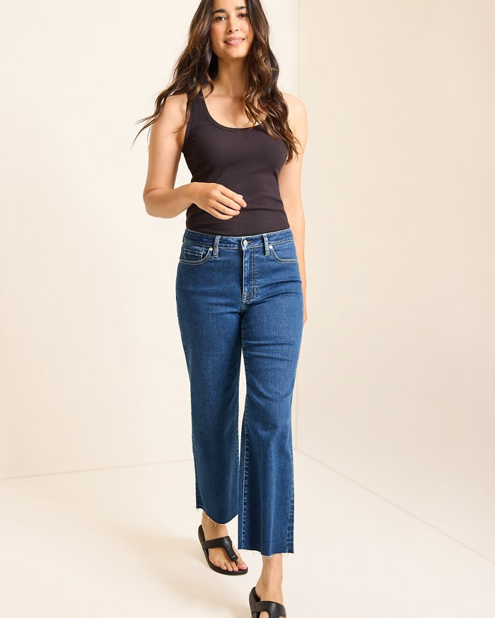 High-Rise Cropped Wide-Leg Jeans | Tommy Bahama
