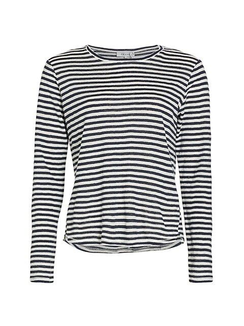 Easy Striped Long-Sleeve Crew Top | Saks Fifth Avenue