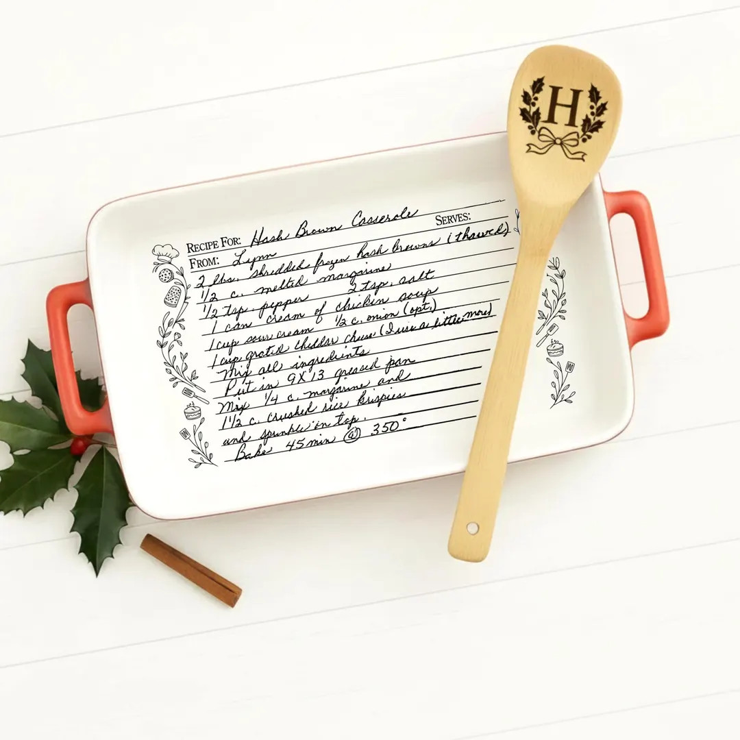 Engraved Baking Dish - Personalized Casserole Pan & Hand-written Recipe- Great Gift Idea Christma... | Etsy (US)