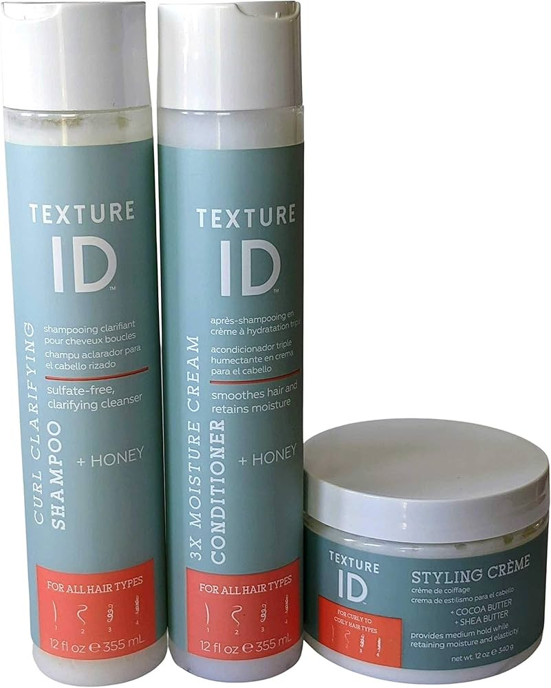 Texture ID Texture ID Set of 3 Products - Curl Clarifying Shampoo, 3x Moisture Cream Conditioner ... | Amazon (US)