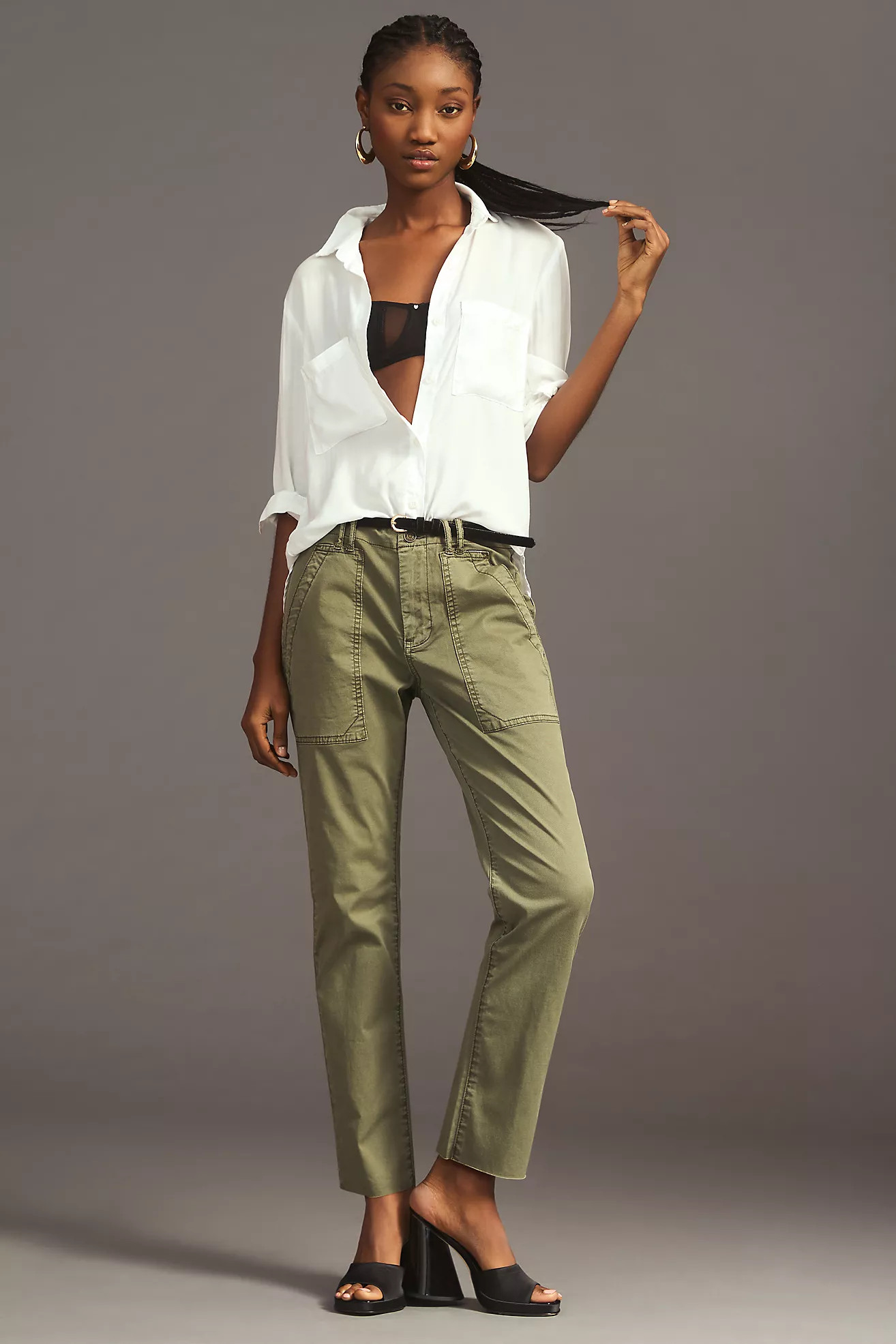 Pilcro Slim Straight Utility Pants | Anthropologie (US)