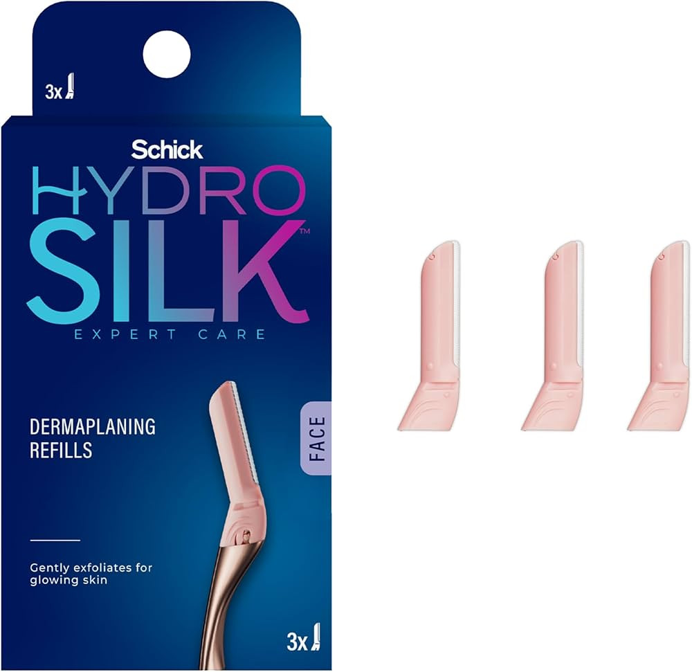 Schick Hydro Silk Dermaplaning Wand Refill Blades, 3ct Dermaplane Microblades for Face | Amazon (US)