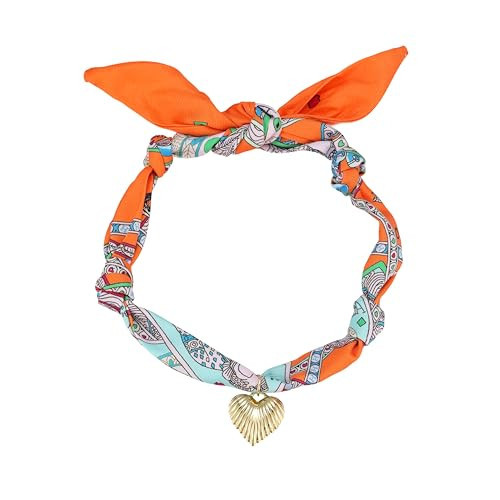 chorfla Scarf Necklace with Charm，Bandana Necklace with Dainty Pendants Adjustable Choker Jewelry for Women Christmas Gift Silk Necklaces with Charms Choker Jewelry for Women (heart) | Amazon (US)