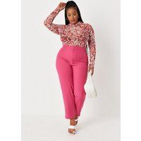 Plus Size Hot Pink Tailored Cigarette Pants | Missguided (US & CA)