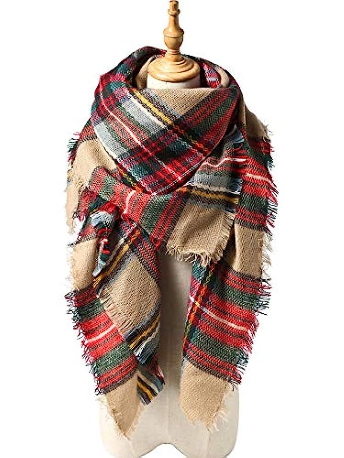 Women’s Winter Fall Scarf Cozy Scarves Fashion Plaid Blanket Soft Warm Thick Shawl Wrap Oversized Sc | Amazon (US)