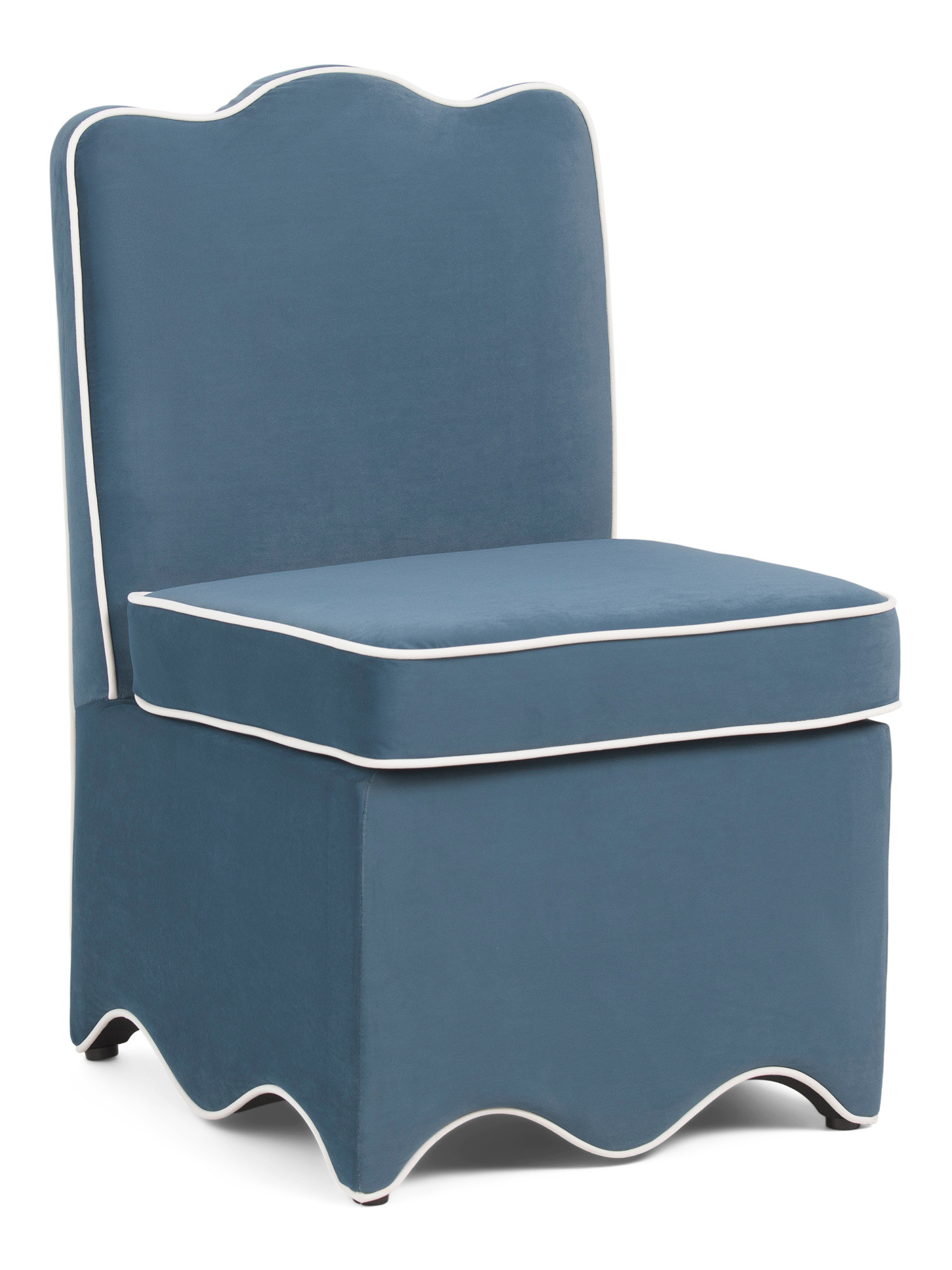 22x31x21.5 Velvet Scalloped Bottom Skirted Anywhere Chair | TJ Maxx
