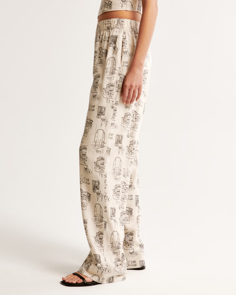 Women's Linen-Blend Pull-On Pant | Women's Bottoms | Abercrombie.com | Abercrombie & Fitch (US)