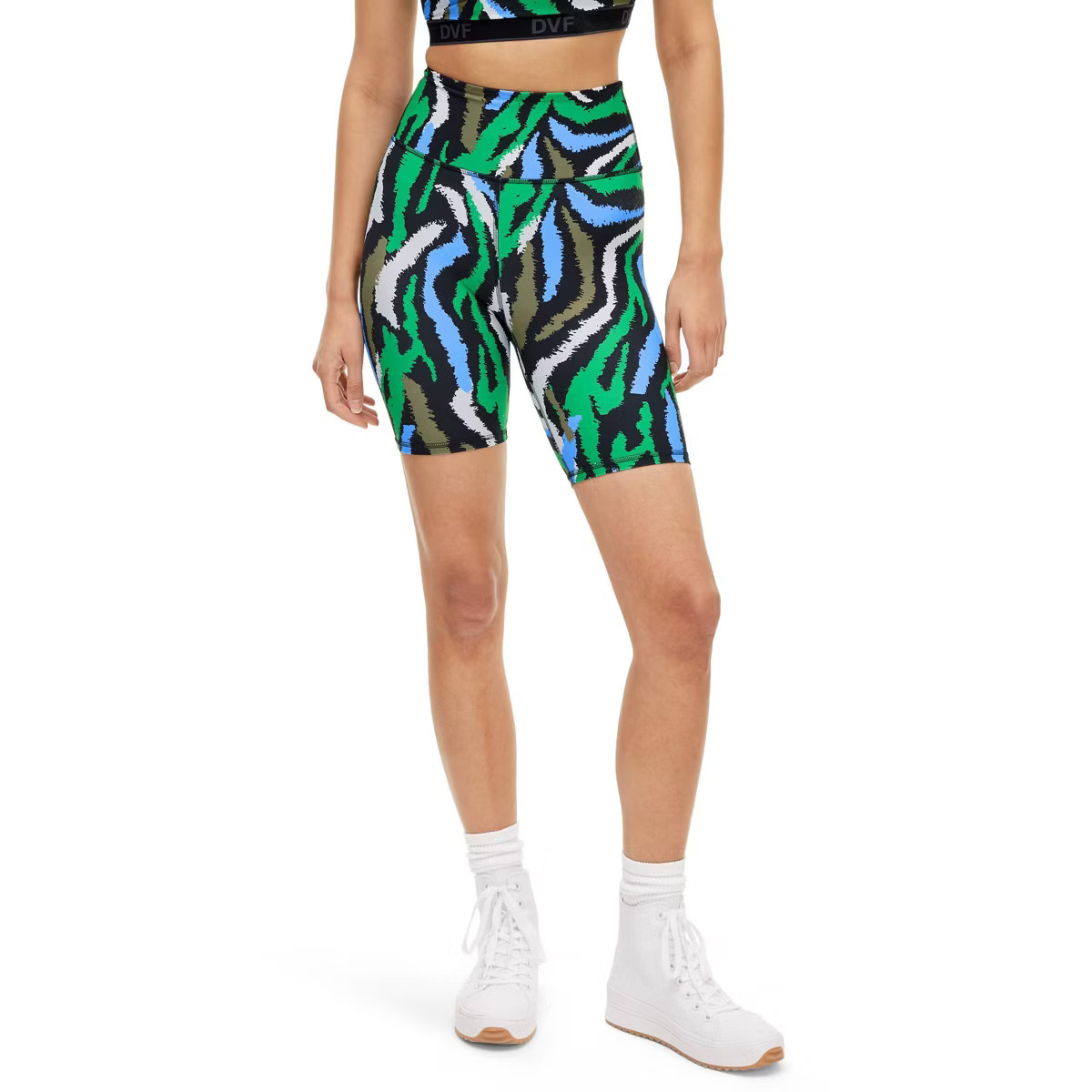 Women's Disco Zebra Green Bike Shorts - DVF for Target | Target
