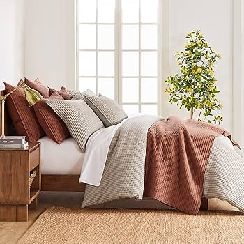 Levtex Home - Cross Stitch Adobe Quilt Set - 100% Cotton - King/Cal King Quilt (106x92in.) + 2 Ki... | Amazon (US)