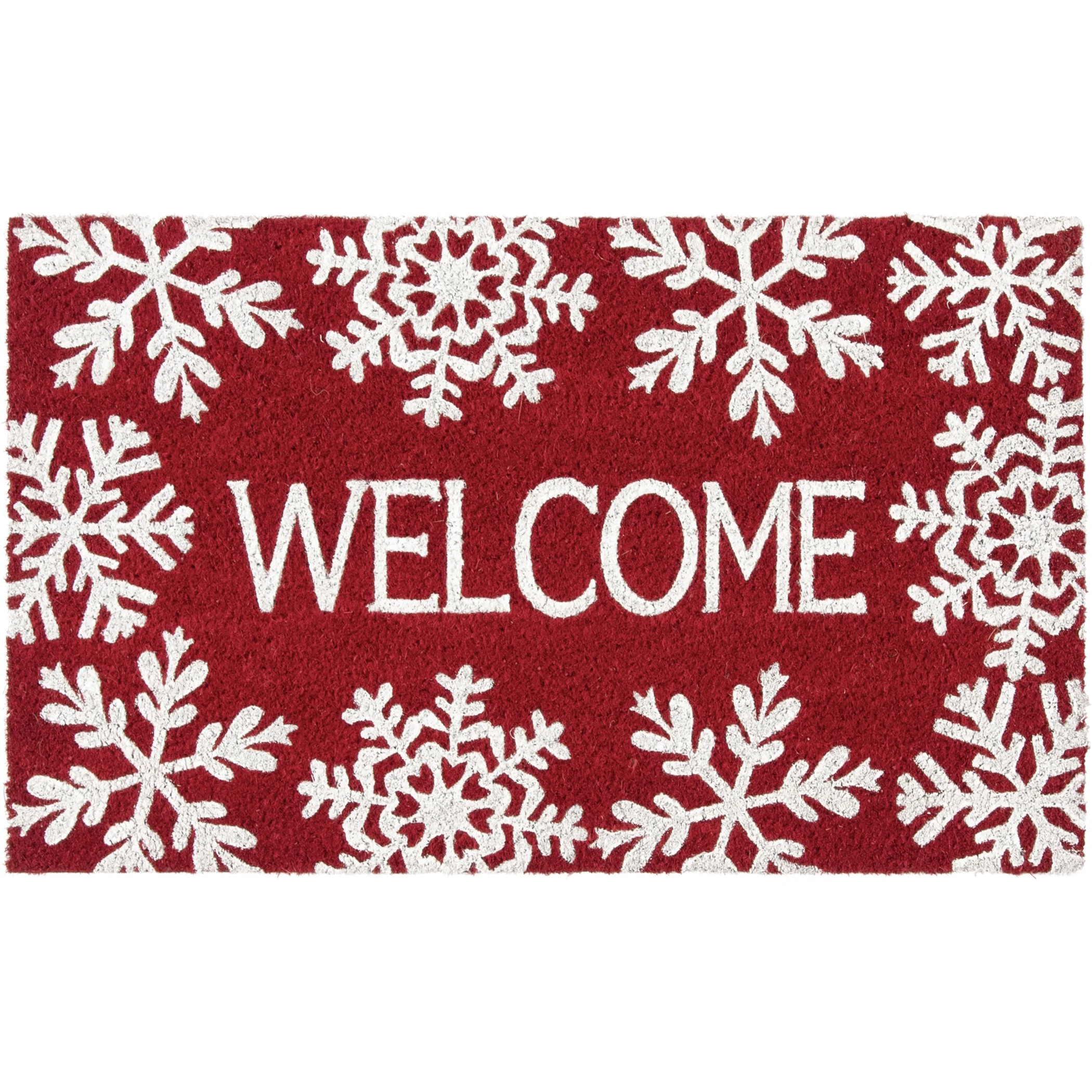 Mainstays Holiday Time Snowflake Coir Outdoor Doormat, 18" x 30" | Walmart (US)