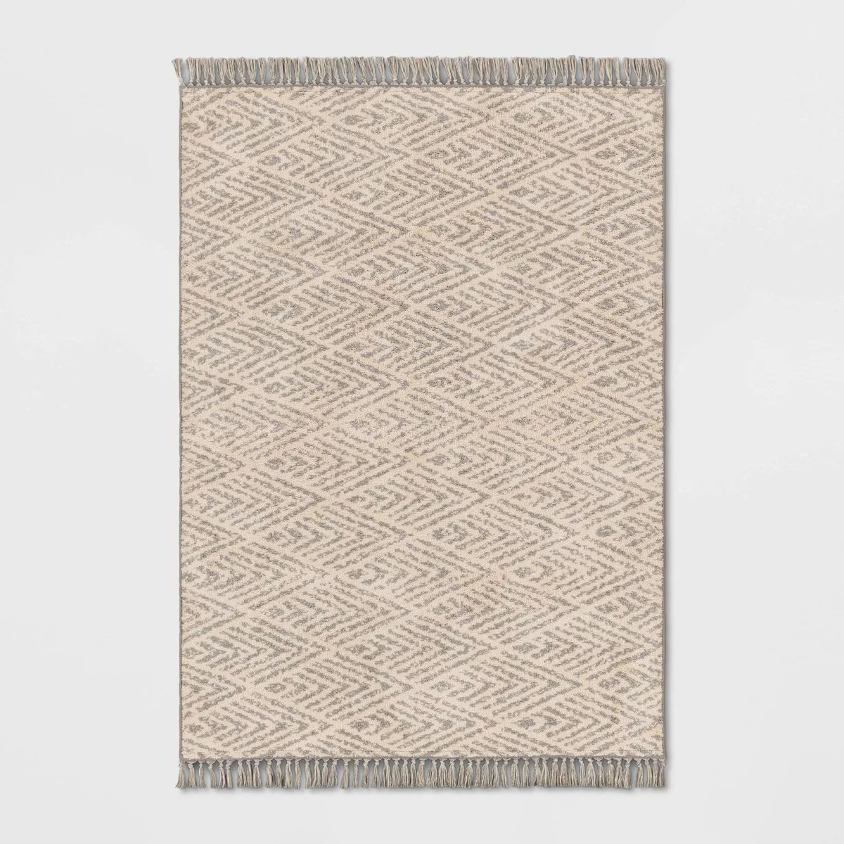 Diamond with Fringe Rug Gray - Threshold™ | Target