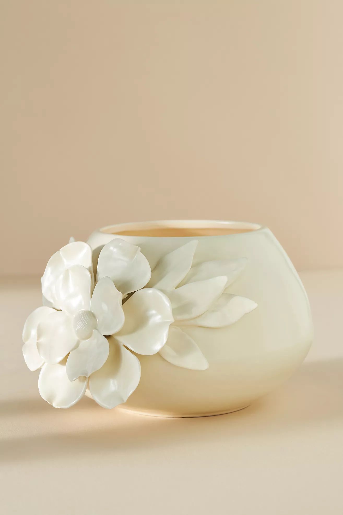 Anelise Floral Night Gardenia Ceramic Candle | Anthropologie (US)