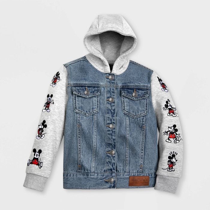 Boys' Mickey Mouse Denim Hooded Jacket - Blue - Disney Store | Target