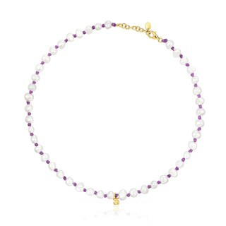 Lilac-colored nylon TOUS Joy Bits necklace with pearls | TOUS USA