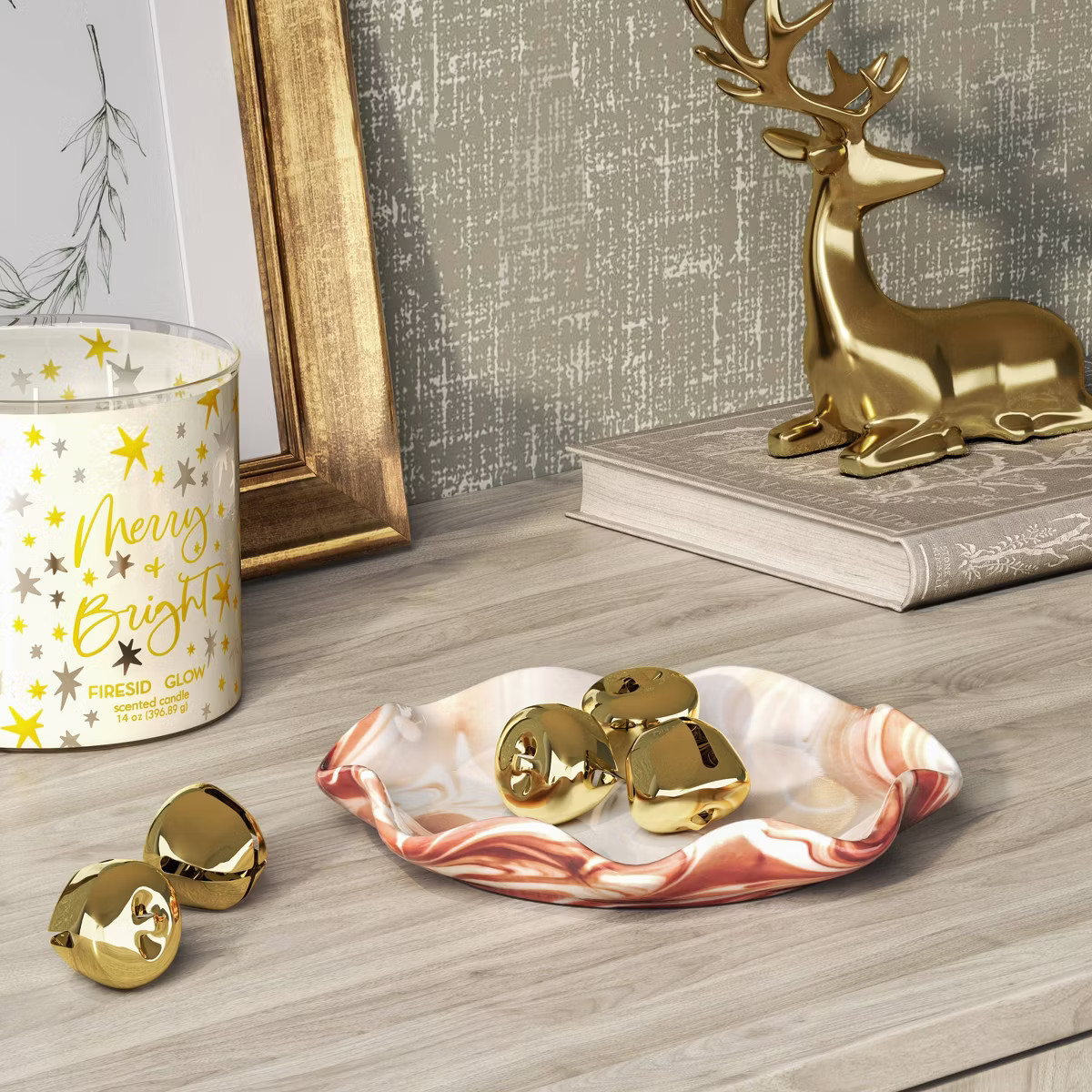 Neutral Marbled Ceramic Catchall Tray Beige - Threshold™ | Target
