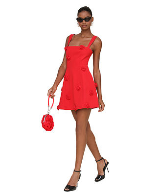 Avec Les Filles Women's Rosette Fit & Flare Mini Dress - Macy's | Macy's