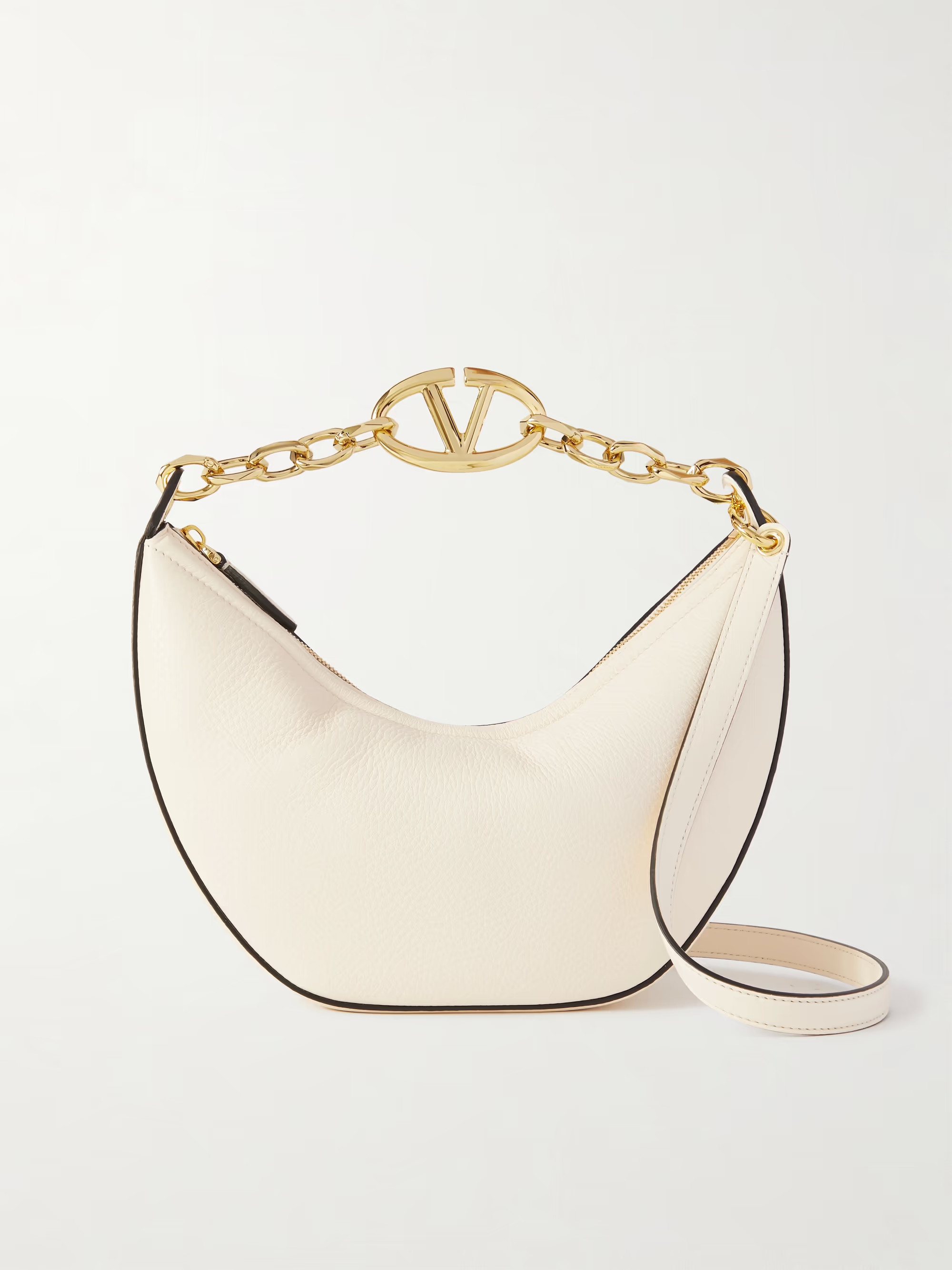 VLOGO small textured-leather shoulder bag | NET-A-PORTER (UK & EU)
