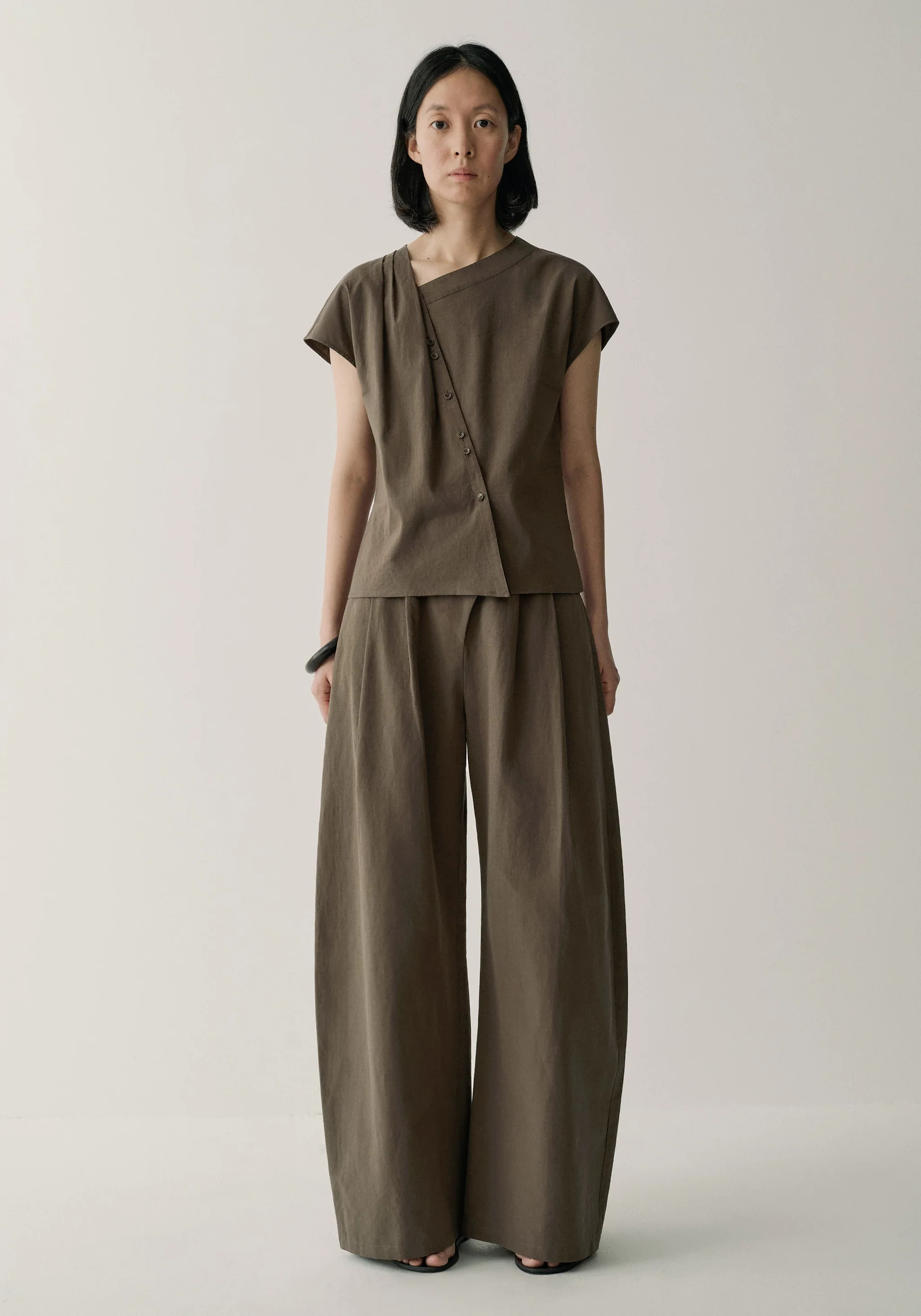 Asymmetric Cotton-linen Pants | INSIS