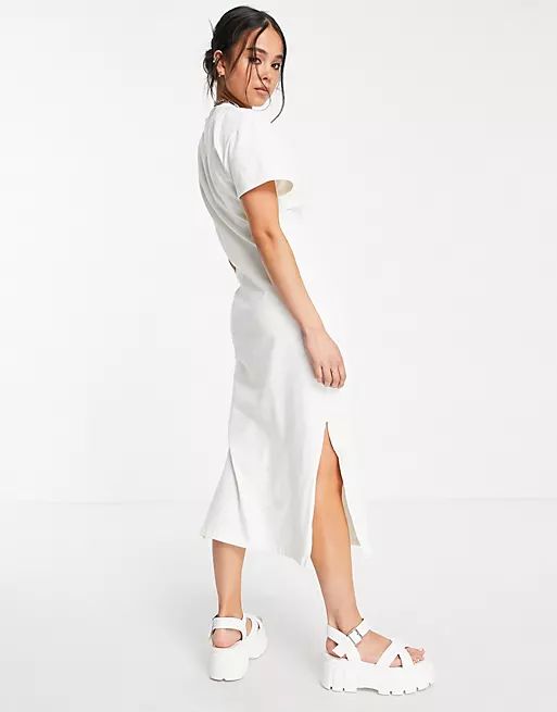 Topshop twist front T-shirt dress in white | ASOS | ASOS (Global)