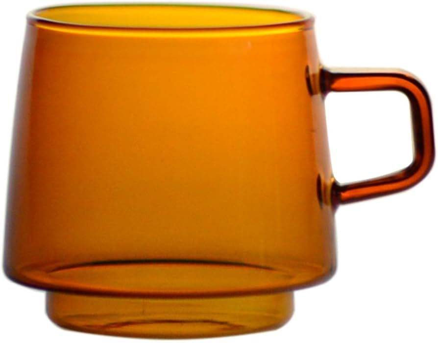 SVY Neon Style Glass Mug, Coffee Mug Cup / Tee Mug Cup In Amber Color, Heat-resistant, 12 OZ ( ~3... | Amazon (US)