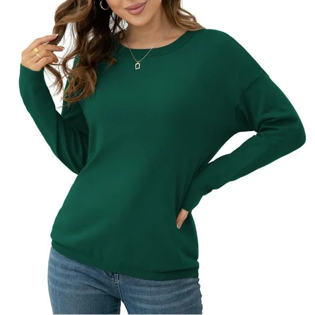 Asklazy Women's Pullover Sweaters Long Sleeve Print Knitted Crew Neck Sweater Tops（a Little Run... | Walmart (US)