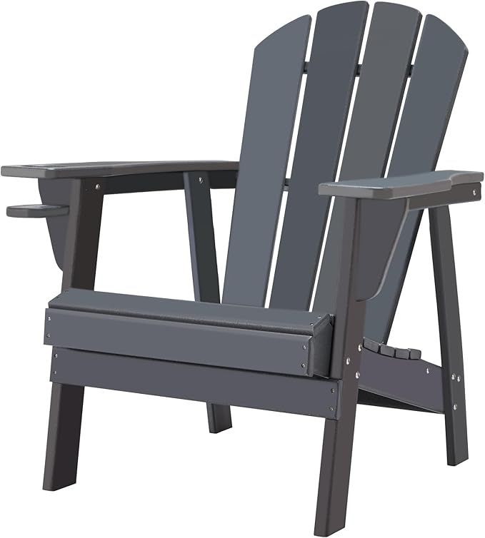 Adirondack Chairs, HDPE All-Weather Adirondack Chair, Fire Pit Chair (Classic, Grey) | Amazon (US)